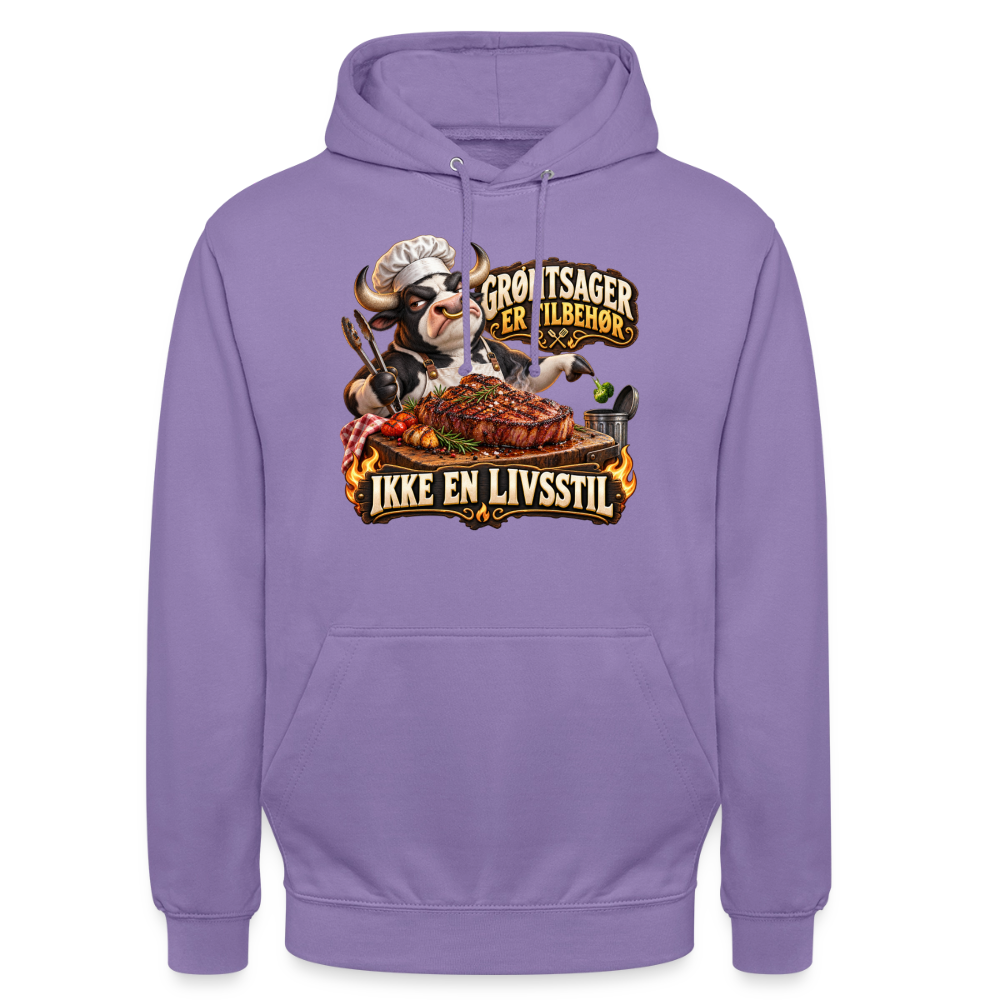 CityShirts - Hoodie - Grøntsager er tilbehør – Ikke en livsstil - CS053 - lavendel
