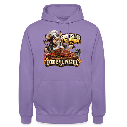 CityShirts - Hoodie - Grøntsager er tilbehør – Ikke en livsstil - CS053 - lavendel