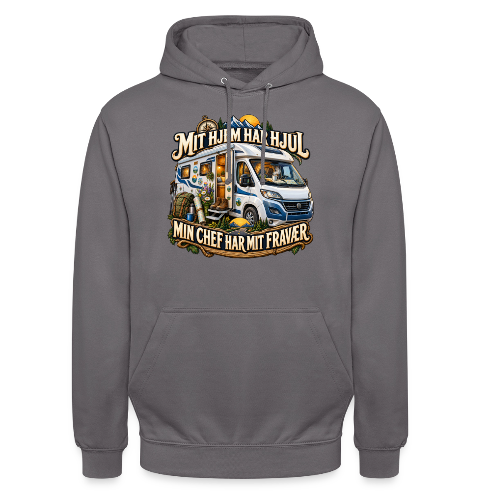 CityShirts - Hoodie - Mit hjem har hjul – Min chef har mit fravær - CS040 - mellemgrå