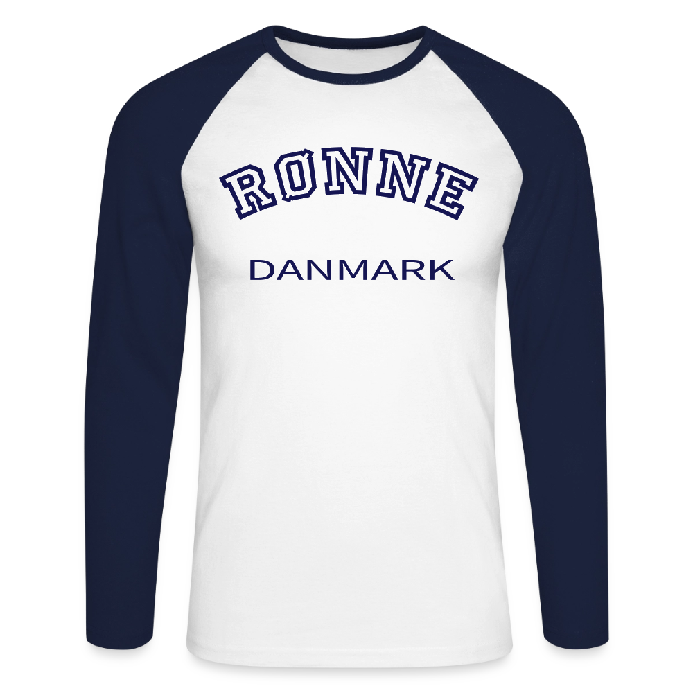 CityShirt - Baseball T-Shirt - Rønne - hvid/marineblå
