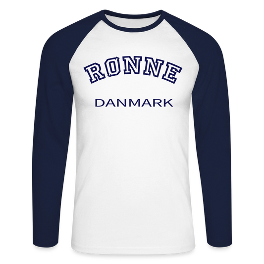 CityShirt - Baseball T-Shirt - Rønne - hvid/marineblå