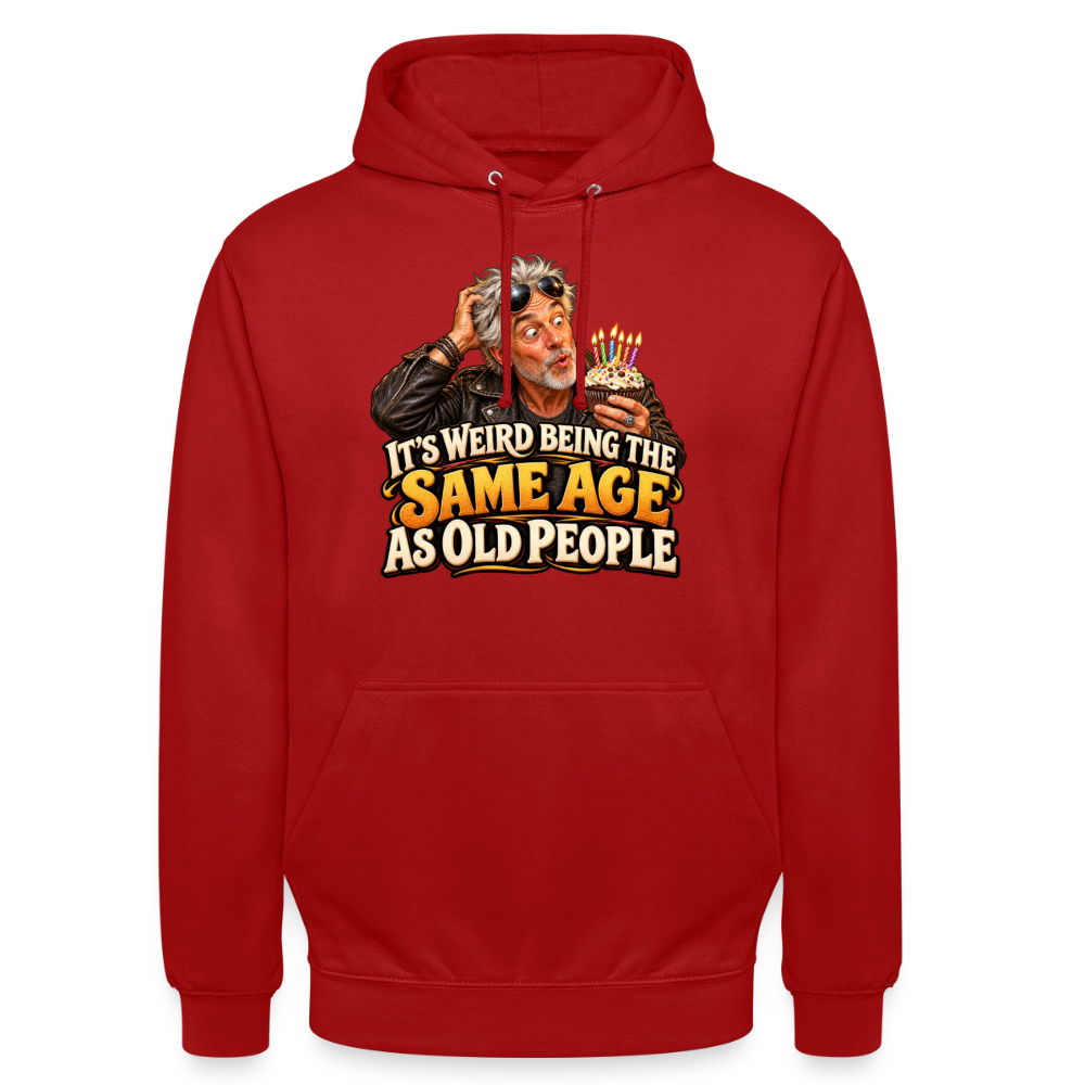 CityShirts - Hoodie - Same age as old people - CS018 - rød