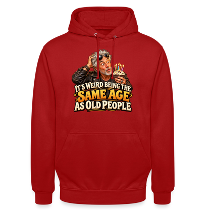 CityShirts - Hoodie - Same age as old people - CS018 - rød
