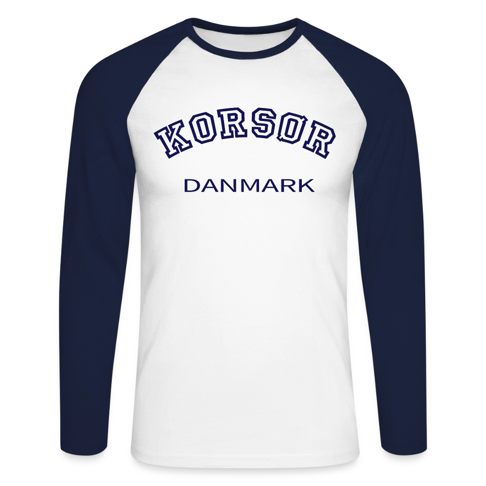 CityShirt - Baseball T-Shirt - Korsør - hvid/marineblå