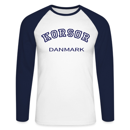 CityShirt - Baseball T-Shirt - Korsør - hvid/marineblå