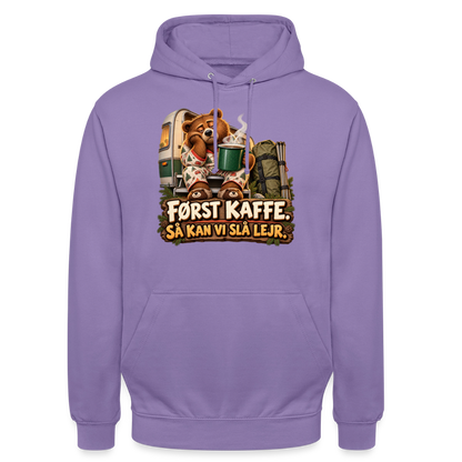 CityShirts - Hoodie - Først kaffe – Så kan vi slå lejr - CS043 - lavendel