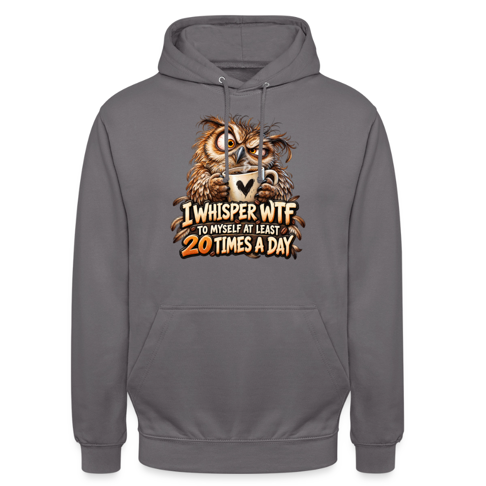 CityShirts - Hoodie - I whisper WTF to myself - CS011 - mellemgrå