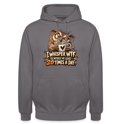 CityShirts - Hoodie - I whisper WTF to myself - CS011 - mellemgrå