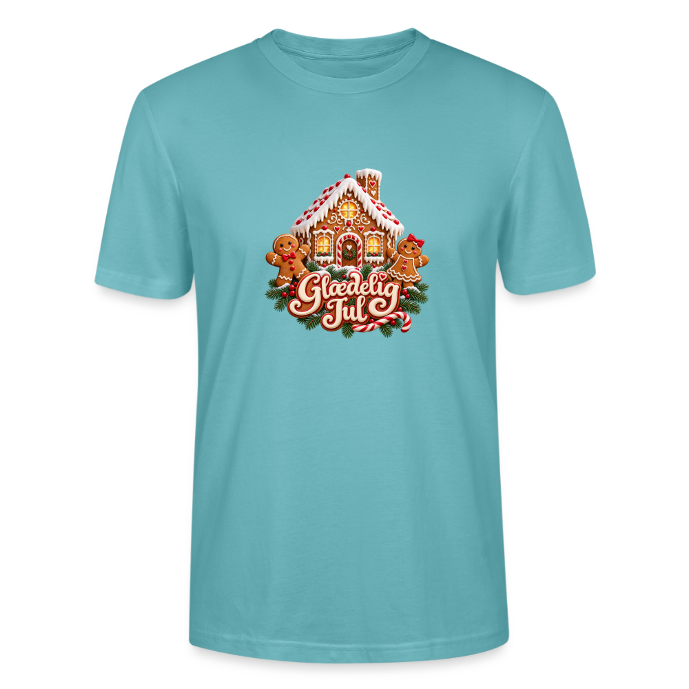 CityShirts - T-shirt - Glædelig Jul – peberkagehygge - CS067 - pastelturkis
