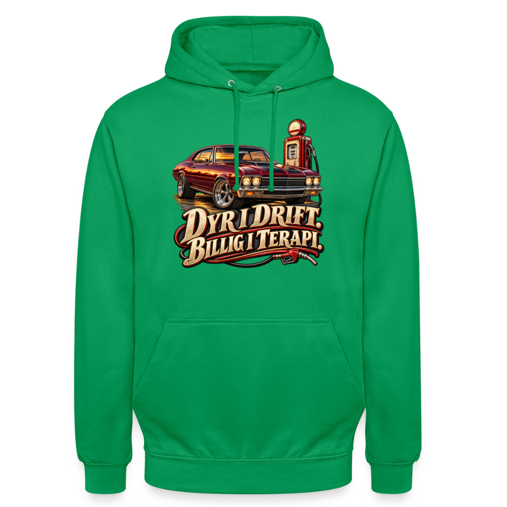 CityShirts - Hoodie - Dyr i drift. Billig i terapi. – V8 - CS029 - kelly grøn