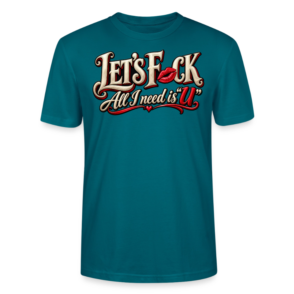 CityShirts - T-shirt - Let’s F CK – All I need is U - CS002 - havblå