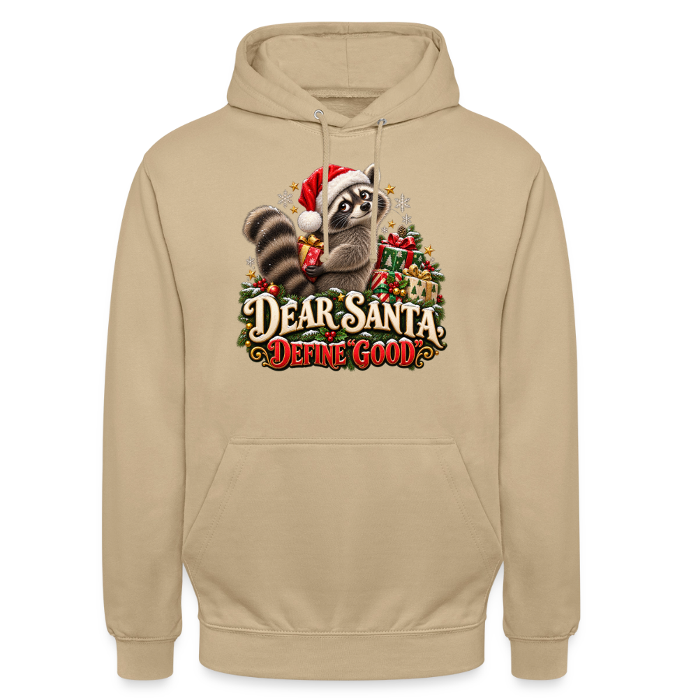 CityShirts - Hoodie - Dear Santa, define good – julevaskebjørn - CS028 - beige