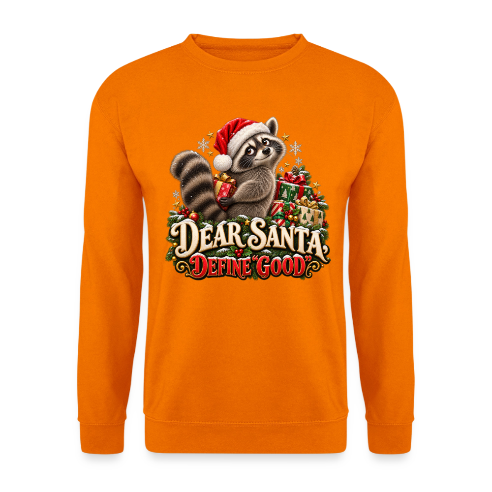 CityShirts - Sweatshirt - Dear Santa, define good – julevaskebjørn - CS028 - orange