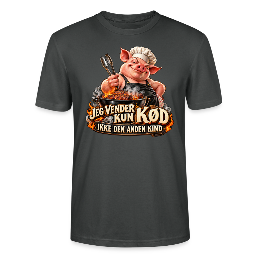 CityShirts - T-shirt - Jeg vender kun kød – Ikke den anden kind - CS044 - charcoal