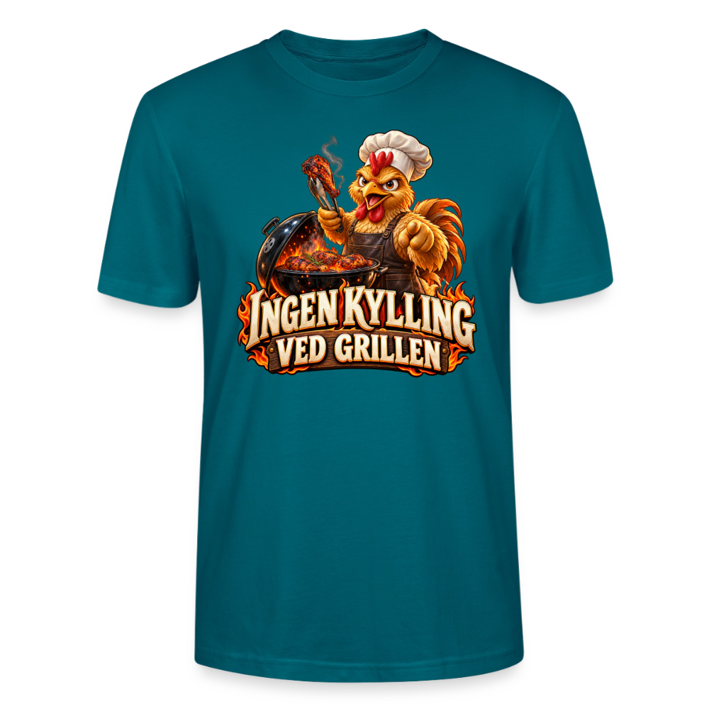 CityShirts - T-shirt - Ingen kylling ved grillen - CS054 - havblå