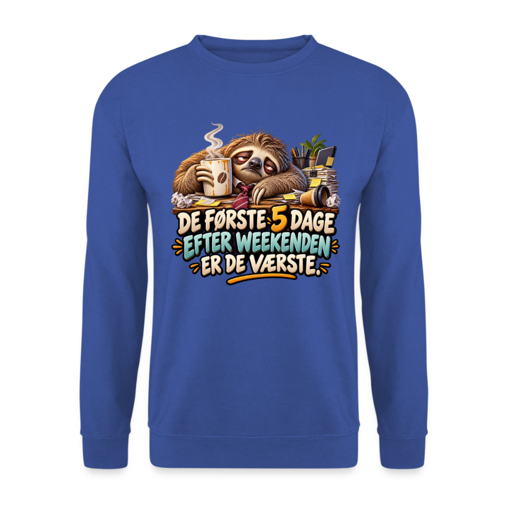 CityShirts - Sweatshirt - De første 5 dage efter weekenden er de værste - CS023 - kongeblå