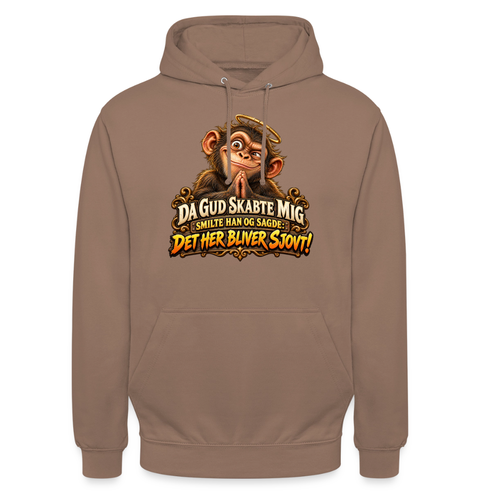 CityShirts - Hoodie - Da Gud skabte mig – Det her bliver sjovt! - CS004 - mokka
