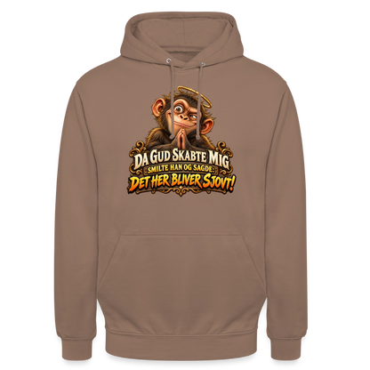 CityShirts - Hoodie - Da Gud skabte mig – Det her bliver sjovt! - CS004 - mokka