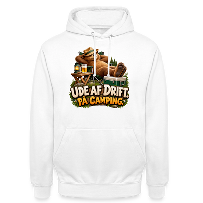 CityShirts - Hoodie - Ude af drift. På camping. - CS035 - hvid