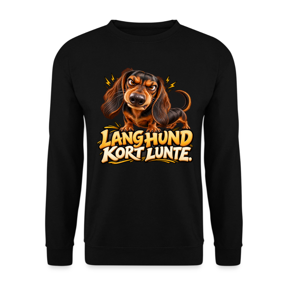 CityShirts - Sweatshirt - Lang Hund – Kort Lunte - CS026 - sort