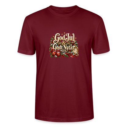 CityShirts - T-shirt - God Jul & Godt Nytår – jul og nytår - CS060 - burgunder-rød