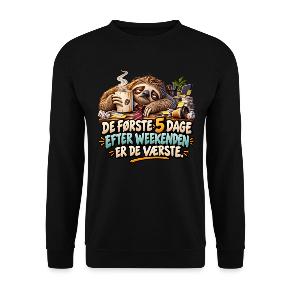 CityShirts - Sweatshirt - De første 5 dage efter weekenden er de værste - CS023 - sort