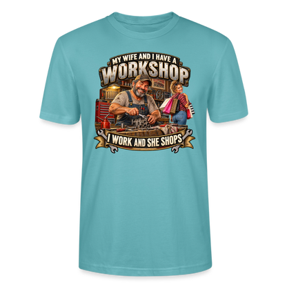 CityShirts - T-shirt - Workshop – I work and she shops - CS021 - pastelturkis