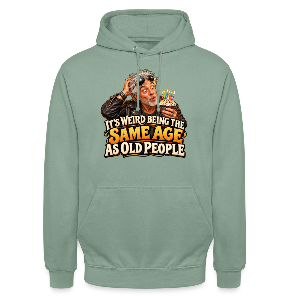 CityShirts - Hoodie - Same age as old people - CS018 - grågrøn
