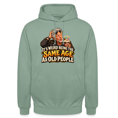 CityShirts - Hoodie - Same age as old people - CS018 - grågrøn