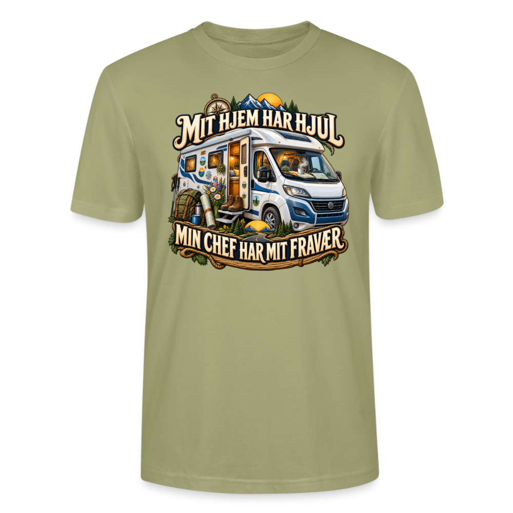 CityShirts - T-shirt - Mit hjem har hjul – Min chef har mit fravær - CS040 - grågrøn