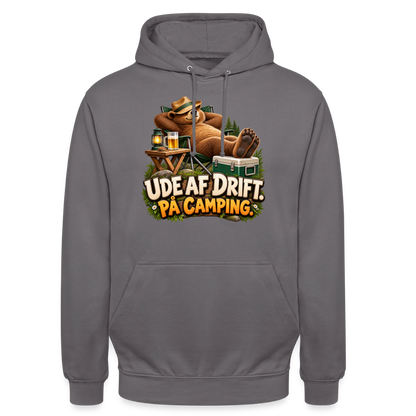 CityShirts - Hoodie - Ude af drift. På camping. - CS035 - mellemgrå