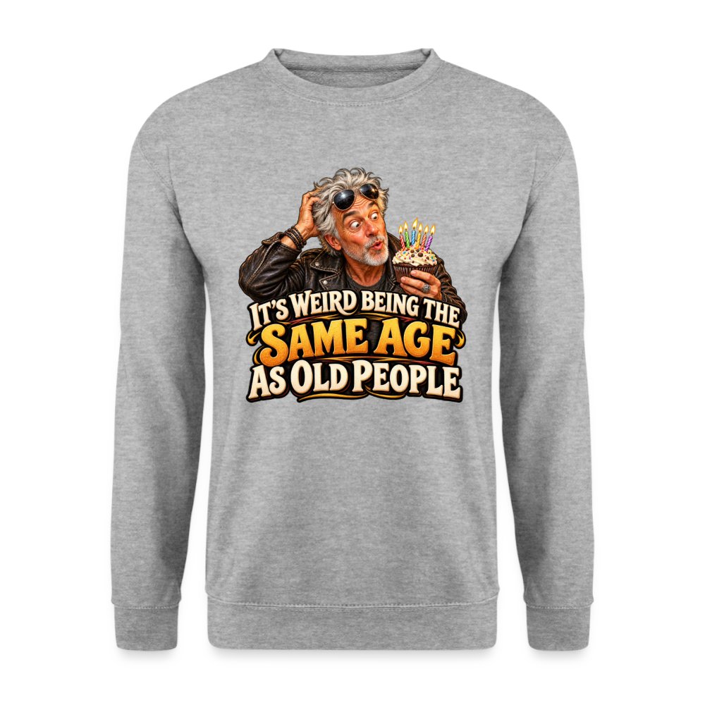 CityShirts - Sweatshirt - Same age as old people - CS018 - hvidgrå meleret