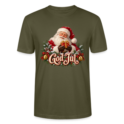 CityShirts - T-shirt - God Jul – klassisk julemand - CS058 - khaki