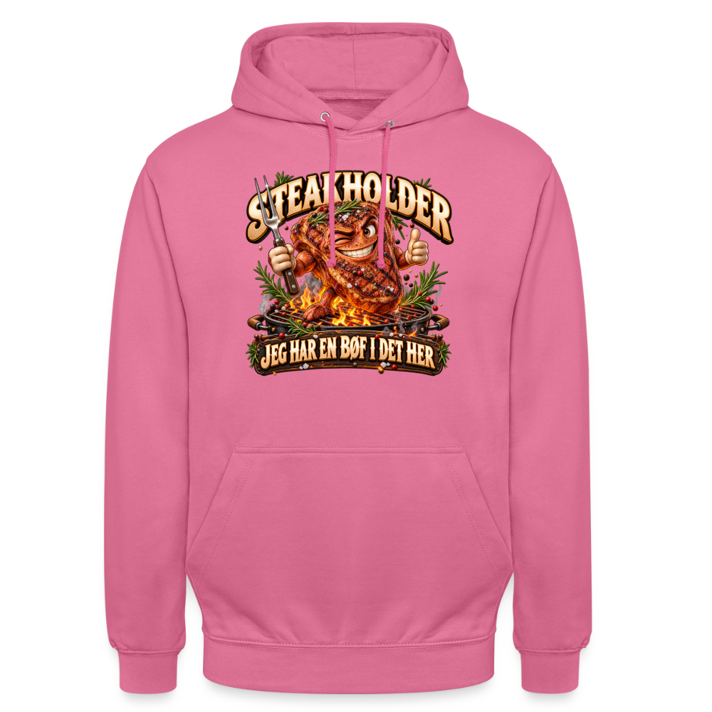 CityShirts - Hoodie - Steakholder – Jeg har en bøf i det her - CS052 - pink