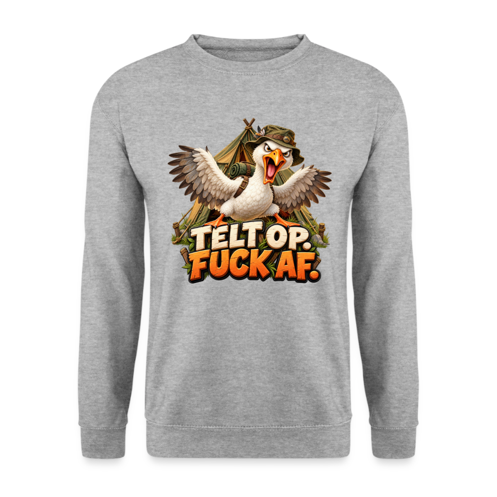 CityShirts - Sweatshirt - Telt op. Fuck af. - CS037 - hvidgrå meleret