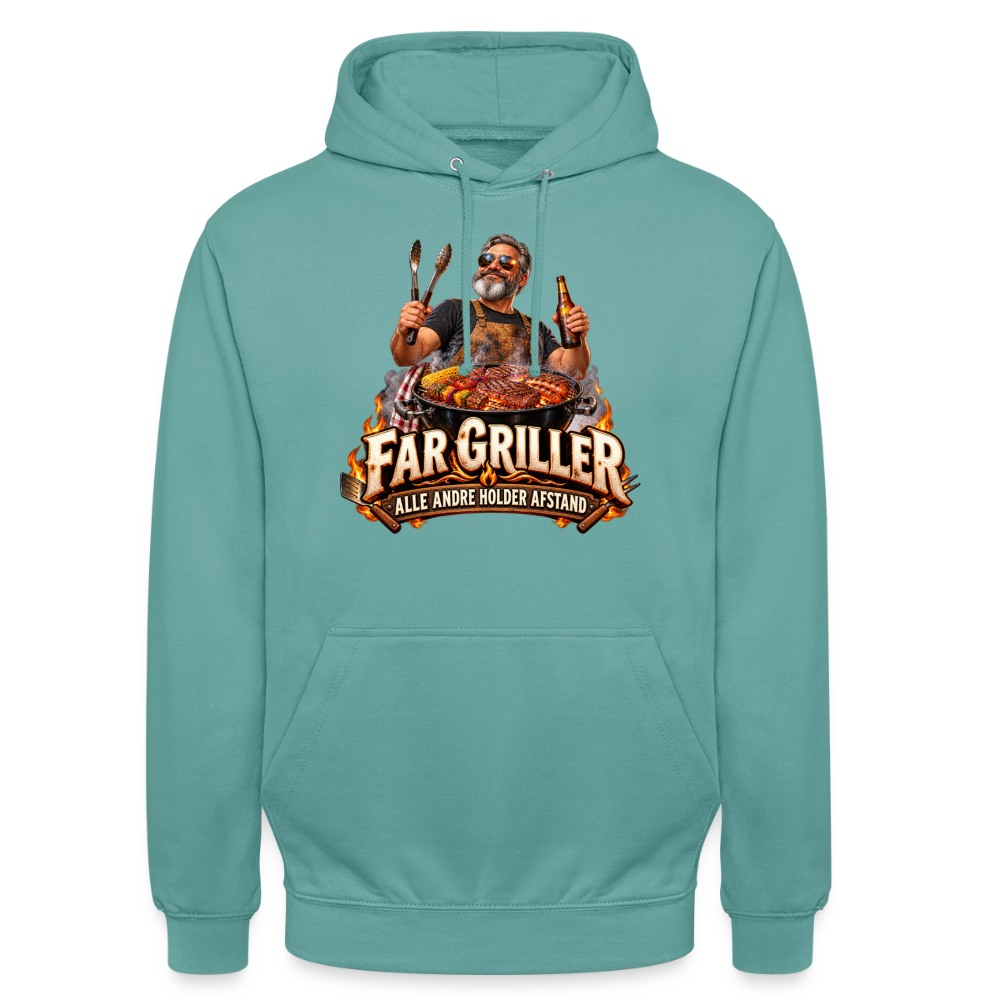 CityShirts - Hoodie - Far griller – Alle andre holder afstand - CS055 - pastelturkis