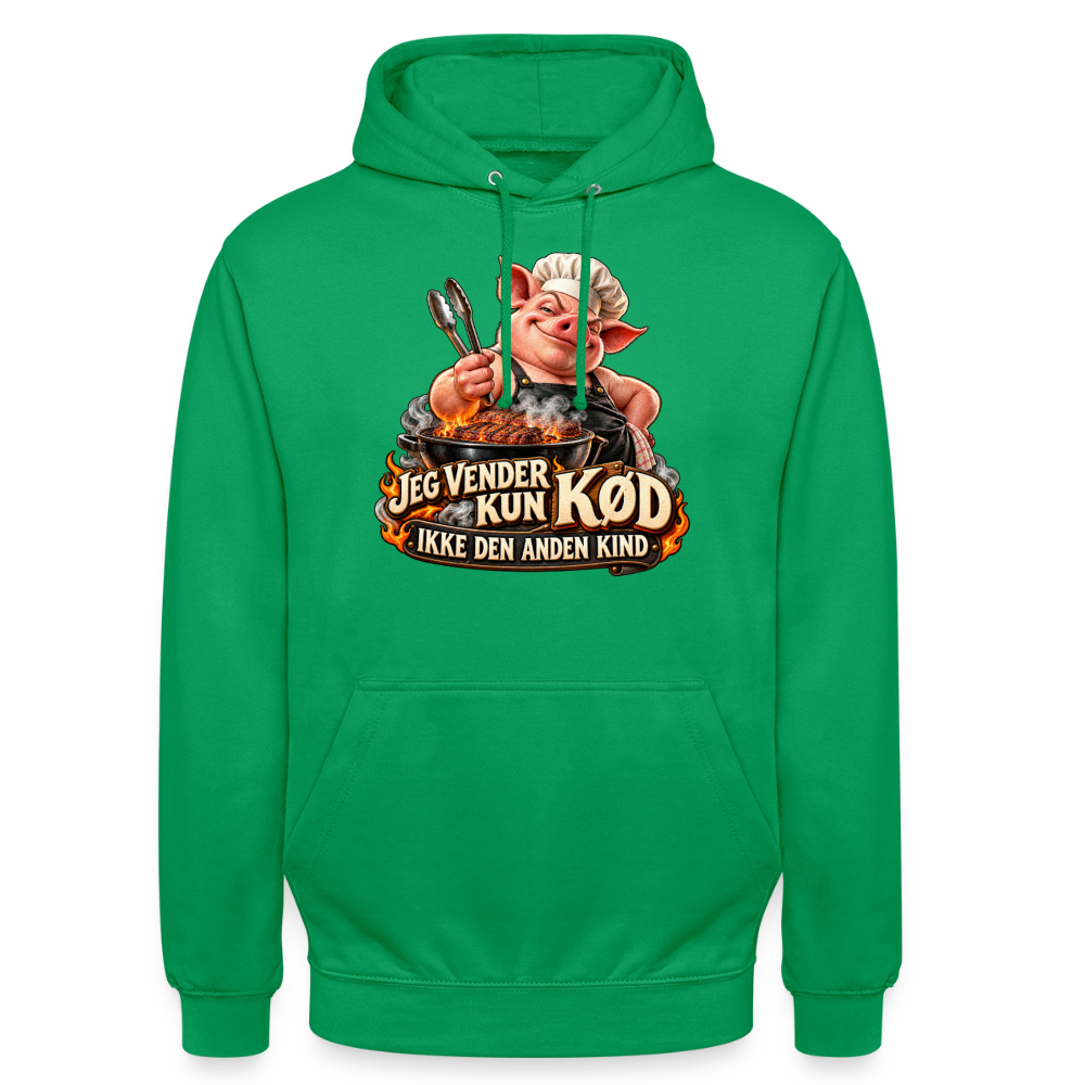CityShirts - Hoodie - Jeg vender kun kød – Ikke den anden kind - CS044 - kelly grøn