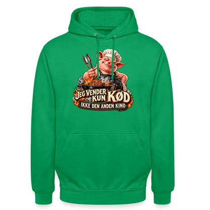 CityShirts - Hoodie - Jeg vender kun kød – Ikke den anden kind - CS044 - kelly grøn