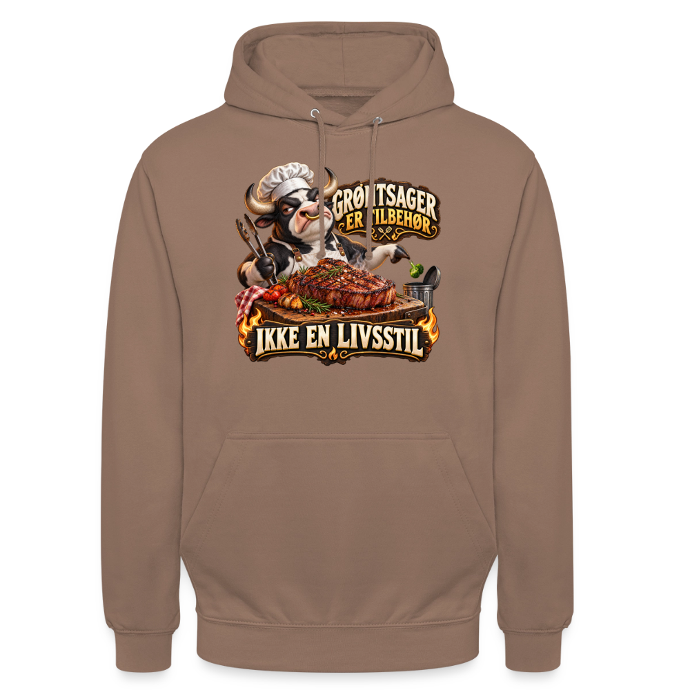 CityShirts - Hoodie - Grøntsager er tilbehør – Ikke en livsstil - CS053 - mokka