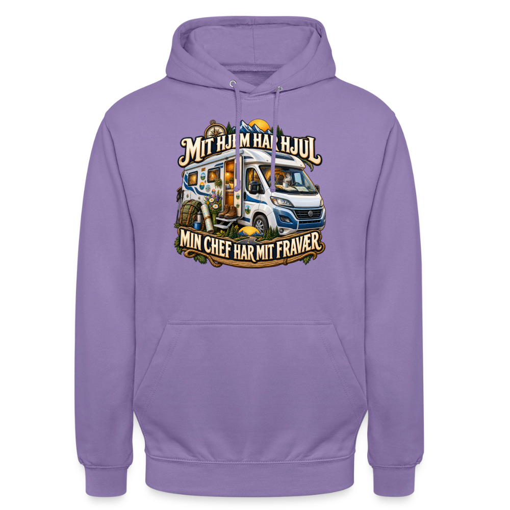 CityShirts - Hoodie - Mit hjem har hjul – Min chef har mit fravær - CS040 - lavendel