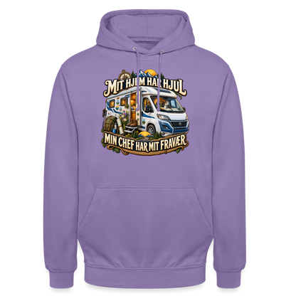 CityShirts - Hoodie - Mit hjem har hjul – Min chef har mit fravær - CS040 - lavendel