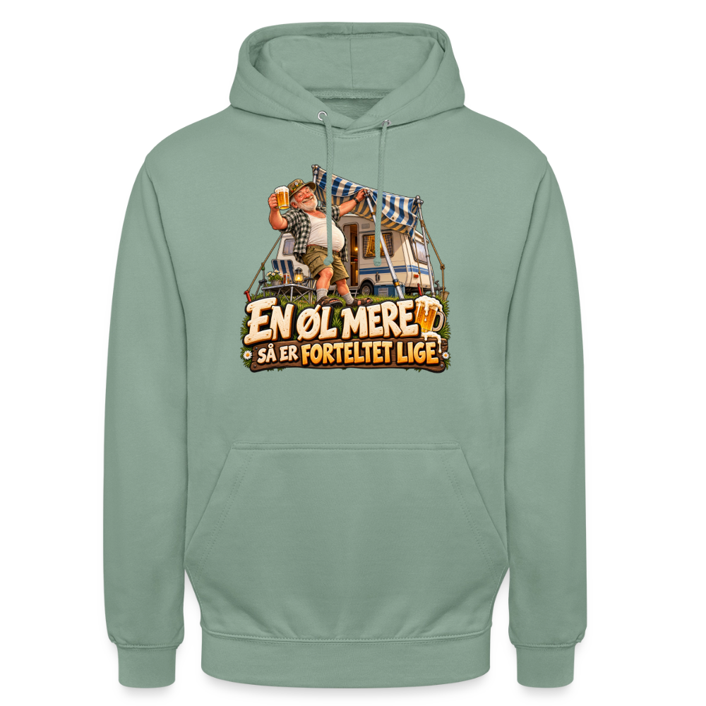 CityShirts - Hoodie - En øl mere, så er forteltet lige - CS039 - grågrøn
