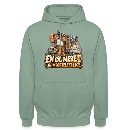 CityShirts - Hoodie - En øl mere, så er forteltet lige - CS039 - grågrøn