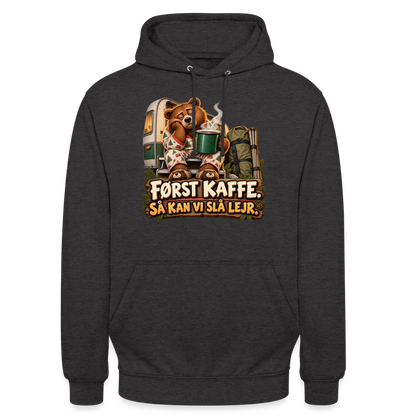 CityShirts - Hoodie - Først kaffe – Så kan vi slå lejr - CS043 - charcoal