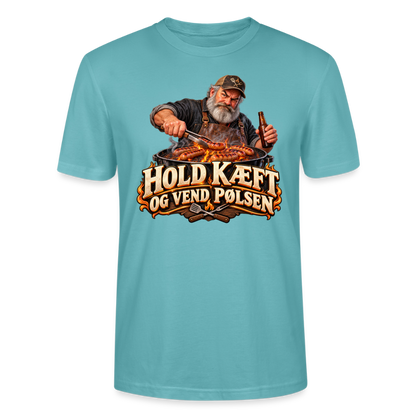 CityShirts - T-shirt - Hold kæft og vend pølsen - CS045 - pastelturkis