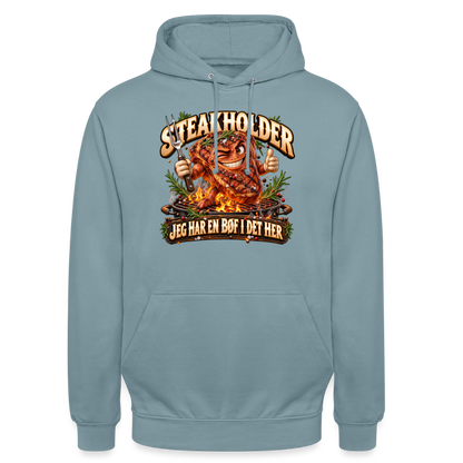 CityShirts - Hoodie - Steakholder – Jeg har en bøf i det her - CS052 - gråblå