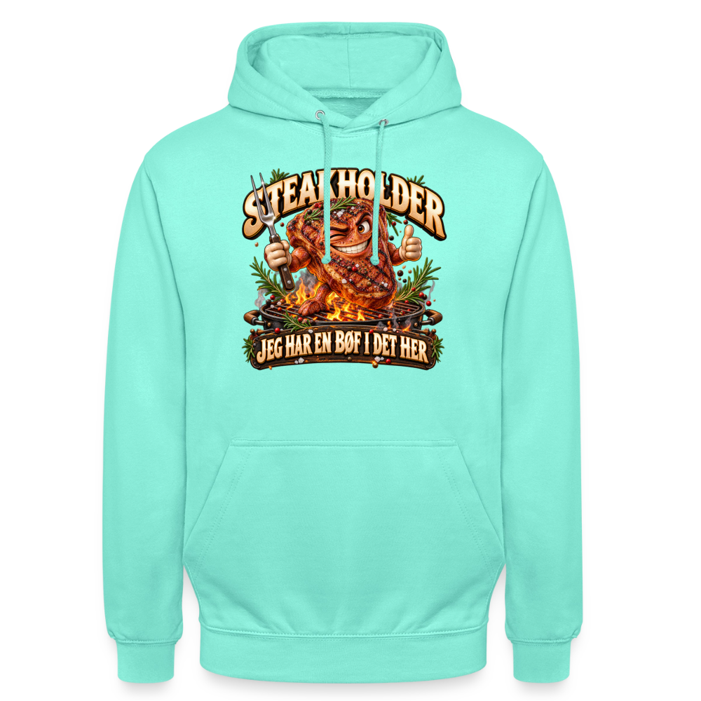 CityShirts - Hoodie - Steakholder – Jeg har en bøf i det her - CS052 - mint
