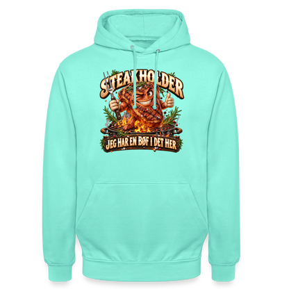 CityShirts - Hoodie - Steakholder – Jeg har en bøf i det her - CS052 - mint
