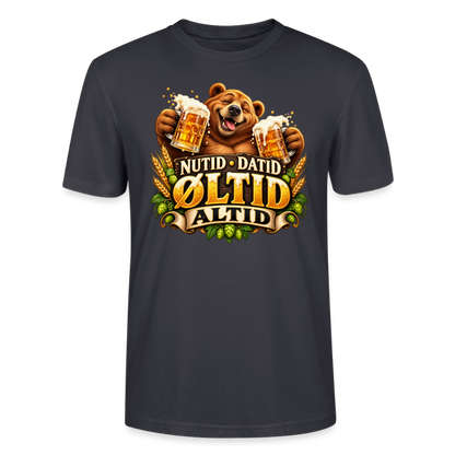 CityShirts - T-shirt - Nutid, datid, øltid – altid - CS006 - mørk gråblå