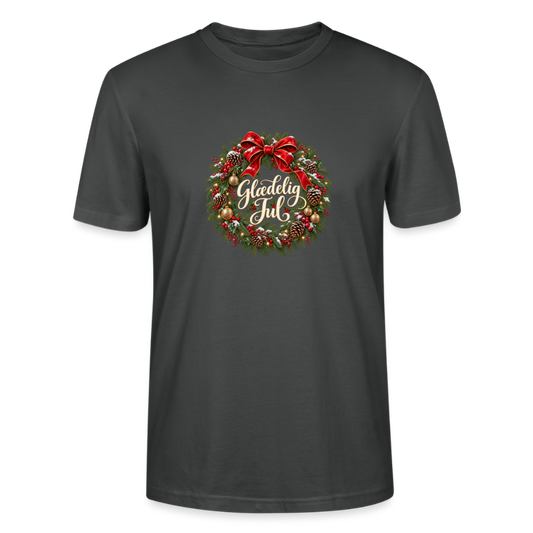 CityShirts - T-shirt - Glædelig Jul – julekrans - CS059 - charcoal
